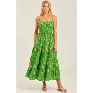 Pink City Prints Tuckernuck Seychelles Midi Dress Neon Lolita Green Block Print